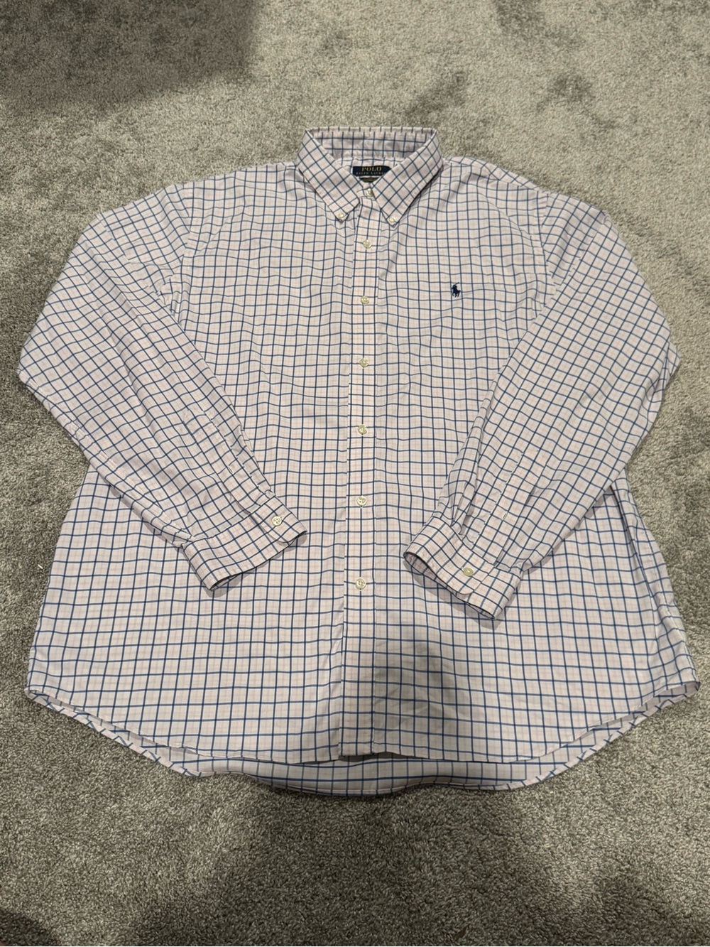 Ralph Lauren | Performance Blue/Pink Windowpane Button-Down Shirt